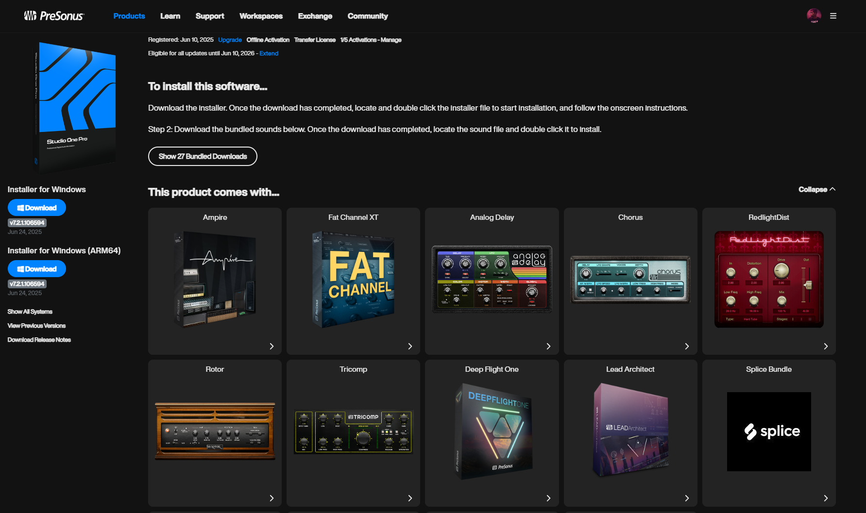 Presonus Studio One Pro 7.2.1 (Perpetual)